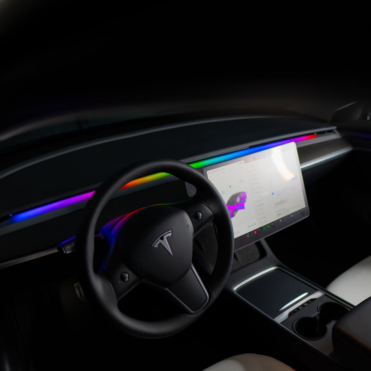 RGB Animated Dash Light Strip for Legacy Model 3 & Y BACKORDERED